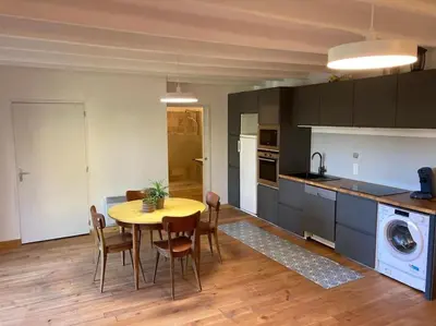 Cuisine ou kitchenette dans l'établissement La maisonnette de Naomi