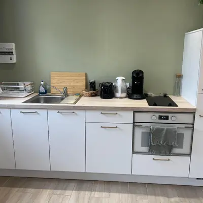 Cuisine ou kitchenette dans l'établissement Le studio d'Arry