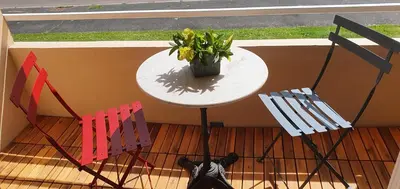 Balcon ou terrasse dans l'établissement Chemin vert