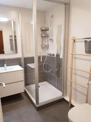 Salle de bains dans l'établissement Studio à la plage