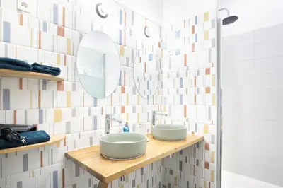 Salle de bains dans l'établissement Les Sables D'or - Joli T3 200m de la plage