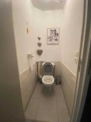 Salle de bains dans l'établissement Maison le palmier