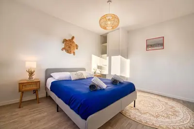 Un ou plusieurs lits dans un hébergement de l'établissement Le Nid Familial de Merville Maison neuve proche Plage 6 pers