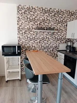 Cuisine ou kitchenette dans l'établissement La Salicorne, maison d'hôtes.
