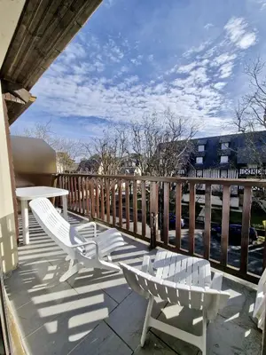 Balcon ou terrasse dans l'établissement Appartement charmant bord de mer