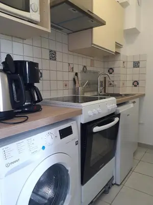Cuisine ou kitchenette dans l'établissement Escapade mer en Normandie