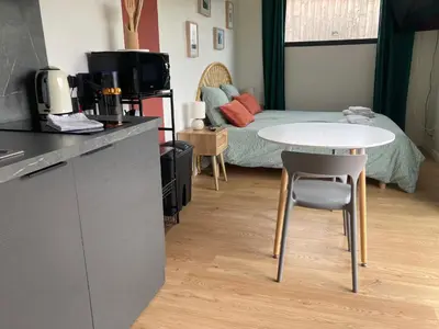 Cuisine ou kitchenette dans l'établissement Le clos pommiers