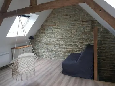 Coin salon dans l'établissement les saisonnières 18 personnes avec piscine