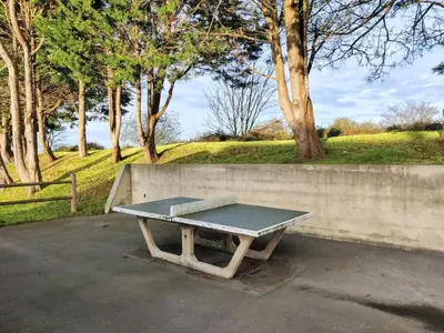 Tennis de table au sein de l'établissement Maison calme et lumineuse de plain-pied, jardin et piscine ou à proximité