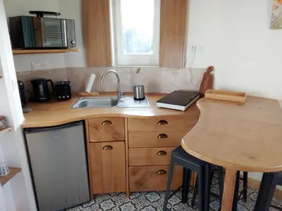 Cuisine ou kitchenette dans l'établissement Le vieux Moulin de Pierre
