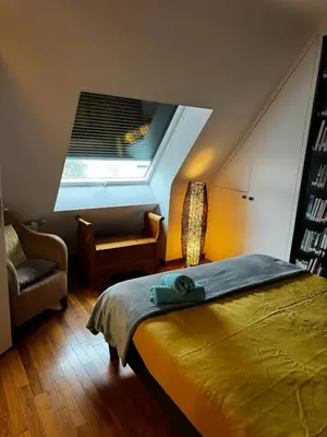 Un ou plusieurs lits dans un hébergement de l'établissement Chambres d'hôtes dans une magnifique propriété