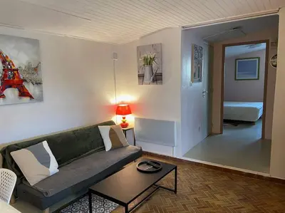 Coin salon dans l'établissement Gite Normandie mer