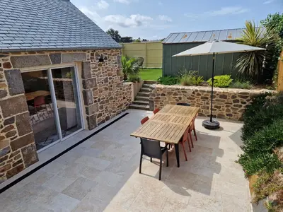 Terrasse ou espace extérieur de l'établissement Maison - Gîte du Cotentin 4-6 personnes