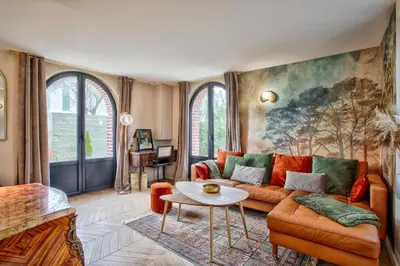 Coin salon dans l'établissement Maison Victoria Cabourg