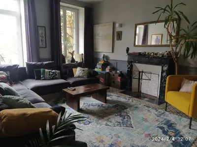 Coin salon dans l'établissement Grande et belle maison normande