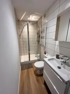 Salle de bains dans l'établissement L'Echappée douce - Mer & Port à pied