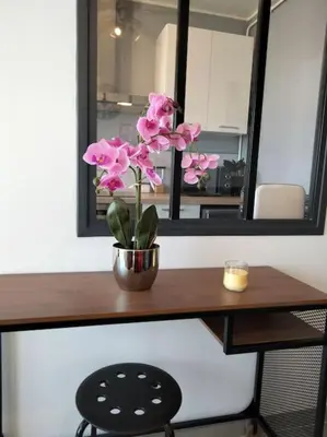 Cuisine ou kitchenette dans l'établissement Studio chaleureux Caen