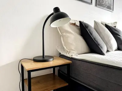 Un ou plusieurs lits dans un hébergement de l'établissement studio à deux pas de la plage et des commerces