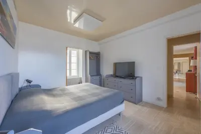 Un ou plusieurs lits dans un hébergement de l'établissement Gîte Les Petites Landes - Piscine privée proche plages