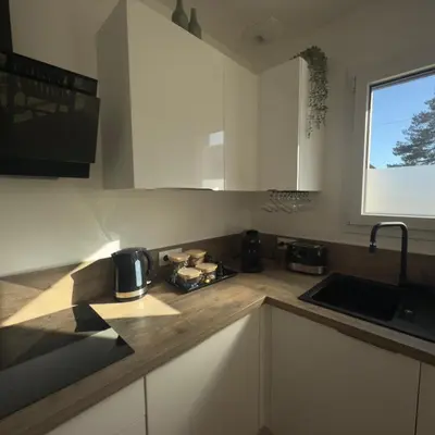 Cuisine ou kitchenette dans l'établissement Villa Saint Mart-Plage à 500m-Tout inclus