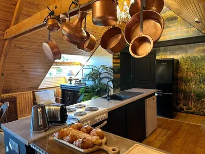 Cuisine ou kitchenette dans l'établissement Holiday home Haras du Ry