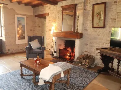 Télévision ou salle de divertissement dans l'établissement Holiday home Haras du Ry