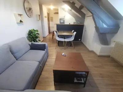 Coin salon dans l'établissement apt cozy refait à neuf à 5min du centre ville