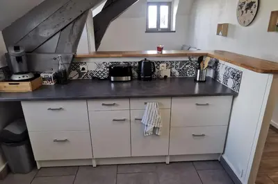 Cuisine ou kitchenette dans l'établissement apt cozy refait à neuf à 5min du centre ville