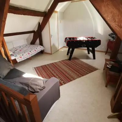 Un ou plusieurs lits dans un hébergement de l'établissement Gite idéalement situé aux portes de Bayeux