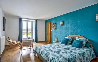 Un ou plusieurs lits dans un hébergement de l'établissement Stunning Home In L'étang-Bertrand