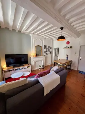 Un ou plusieurs lits dans un hébergement de l'établissement Cosy getaway in historic Bayeux
