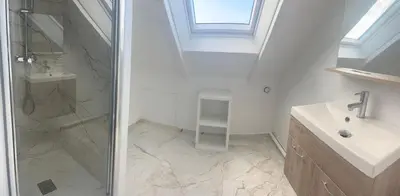 Salle de bains dans l'établissement Le calme et l'air marin