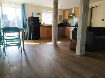 Cuisine ou kitchenette dans l'établissement Le gîte du havre