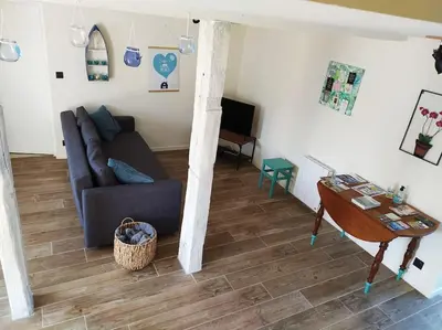 Coin salon dans l'établissement Le gîte du havre