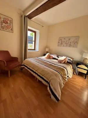 Un ou plusieurs lits dans un hébergement de l'établissement Maison cosy au centre historique de Bayeux
