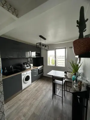 Cuisine ou kitchenette dans l'établissement Zen
