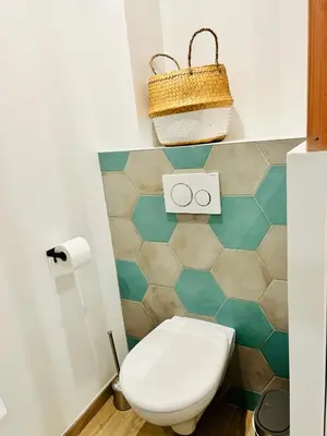 Salle de bains dans l'établissement Maison au calme, à la campagne