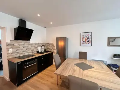 Cuisine ou kitchenette dans l'établissement L'Elégant Bayeusain - Appartement 4P Centre Bayeux