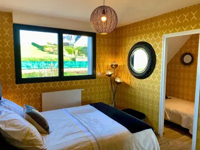 Un ou plusieurs lits dans un hébergement de l'établissement La Clef Decamp Casa Antoine 15pers vue mer, 10 min à pied plage