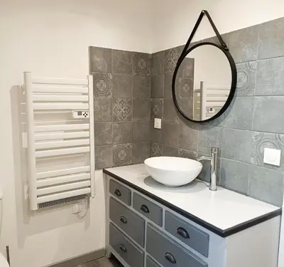 Salle de bains dans l'établissement Normandie entre campagne et mer