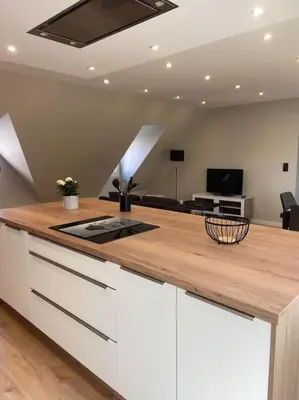 Cuisine ou kitchenette dans l'établissement La perle Bayeusaine