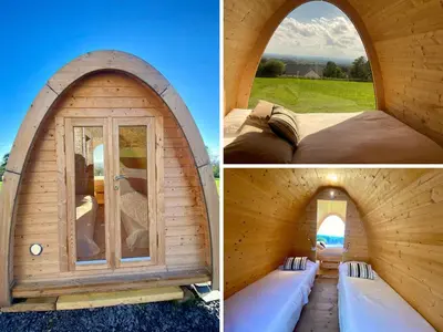 Un ou plusieurs lits dans un hébergement de l'établissement La Clef Decamp Maison des Bruyères 25pers jacuzzi, billard baby