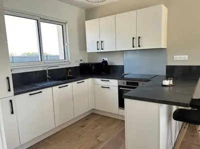 Cuisine ou kitchenette dans l'établissement Gîte des couleurs