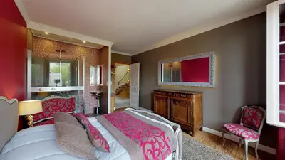 Un ou plusieurs lits dans un hébergement de l'établissement La Clef Decamp Villa Dei 15 pers jacuzzi, baby-foot, 30 min mer