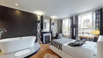 Un ou plusieurs lits dans un hébergement de l'établissement La Clef Decamp Villa Dei 15 pers jacuzzi, baby-foot, 30 min mer