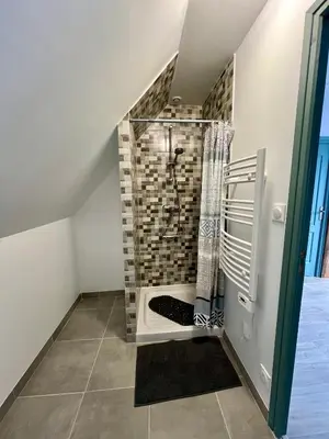 Salle de bains dans l'établissement Gîte de la Tessonnière