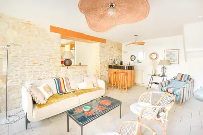 Coin salon dans l'établissement Villa Chausey - Proche de la plage