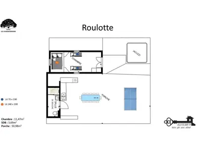 Plan de l'établissement La Clef Decamp Chaignonnières Roulotte 19pers jacuzzi 15min mer