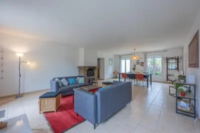 Coin salon dans l'établissement Le Nest quiet house in city center
