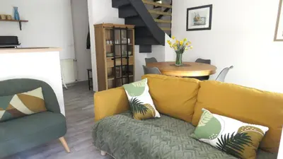 Coin salon dans l'établissement La Maison du Pêcheur - A 250 m de la plage